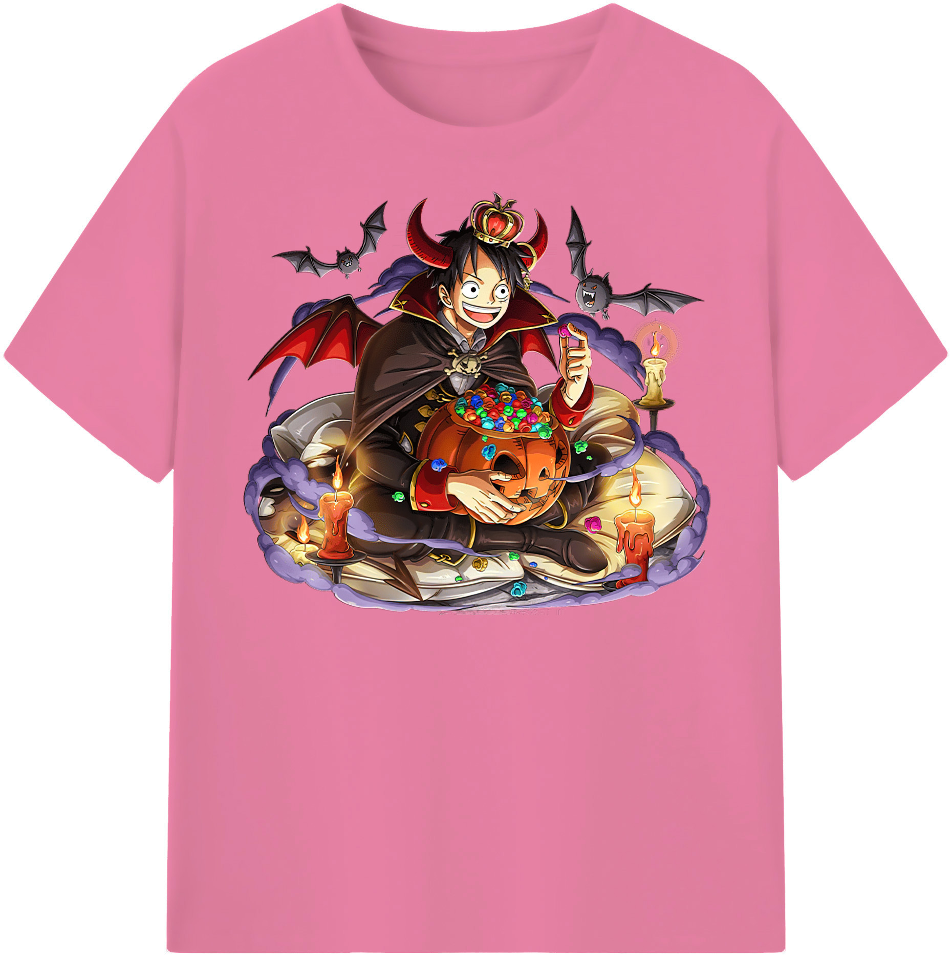 ワンピース モンキー・D・ルフィ ONE PIECE Monkey D. Luffy 綿100％半袖Tシャツ（フロントプリント）